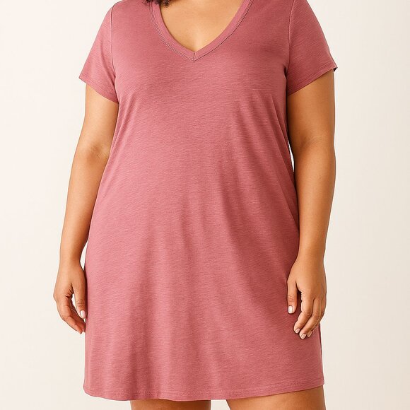 Universal Thread Pink V-Neck T-Shirt Dress – Size XL - Picture 2 of 4